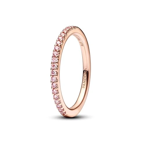 Offerta a tempo: PANDORA Anello da donna scintillante, colore oro rosa, 182999C01, Argento sterling, Zirconia cubica - 42% da 49.00 € a 28.30 €