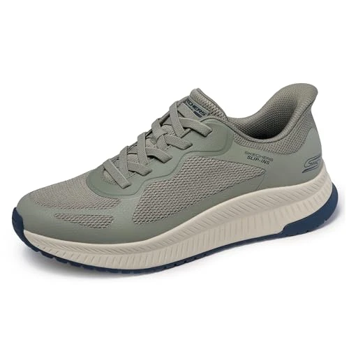 Offerta a tempo: Skechers Hands Free Slip-ins-Bobs Sport Squad Chaos 4, Scarpe da Ginnastica Uomo, Olive Mesh, 46 EU - 9% da 79.95 € a 72.99 €