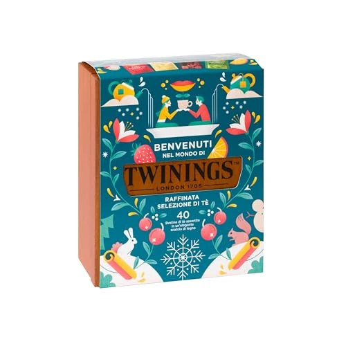 Offerta a tempo: Twinings, Selezione di Tè Pregiati, Quattro Varietà dal Sapore Autentico e Avvolgente, Ingredienti Naturali, Idea Regalo, Edizione 2025, Confezione in Legno da 40 Filtri - 26% da 27.02 € a 19.99 €