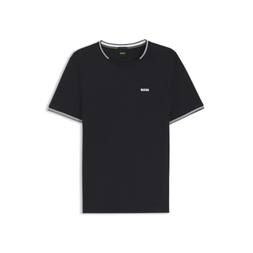 Offerta a tempo: Boss T-Shirt da Uomo in Cotone Elasticizzato con Logo e Righe - 70% da 69.95 € a 21.02 €
