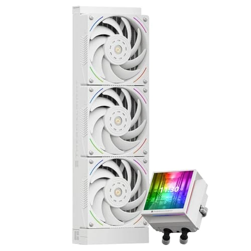 TR Hyper Vision 360 ARGB biały procesor AIO Cooler, system chłodzenia wodą PC 360, ekran LCD IPS o rozdzielczości 480 x 480, do AM4/AM5, wydajna pompa ekranowa Intel