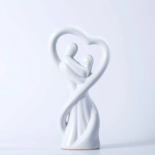 Offerta a tempo: ARJDXDP Scultura Romantica in Ceramica Bianca, Statuette Decorative Casa, Soprammobili Moderni, Regalo Sposi, Arredo Moderno - Regalo Anniversario Matrimonio Figure - 21% da 23.88 € a 18.87 €