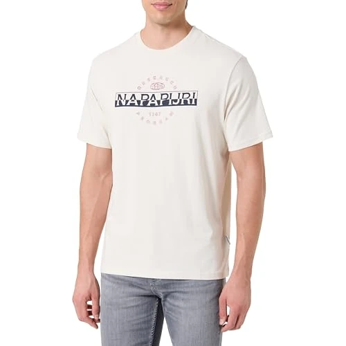 Napapijri Sander Cream T-Shirt, Kolor biały, S