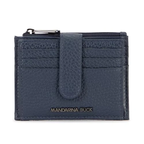 Mandarina Duck Mellow Leather Wallet, Accesorios de Viaje - Cartera para Mujer, Talla única, Dress Blue, Talla única