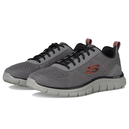 Oferta limitada: Skechers Men's Track-leshur Sneaker, Gris/Naranja, 41 EU de 51.88 € a 51.88 € (ahorro 0.00%)