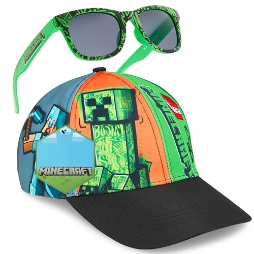 Begrenztes Angebot: Minecraft Basecap Kinder Jungen Set Snapback Cap Kinder und Sonnenbrille UV Schutz Creeper Sonnenschutz Kappe Geschenke Jungs von 23.99 EUR auf 16.79 EUR (Rabatt 30%)