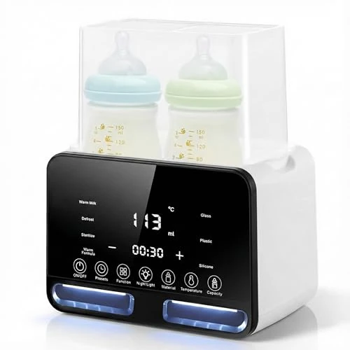 Offerta a tempo: Carehabi Scaldabiberon per 2 Biberon, Bianco – Scaldabiberon 4-in-1 con Sterilizzatore e Regolazione della Temperatura, Scaldapappa per Riscaldare e Scongelare Alimenti - 11% da 31.99 € a 28.49 €