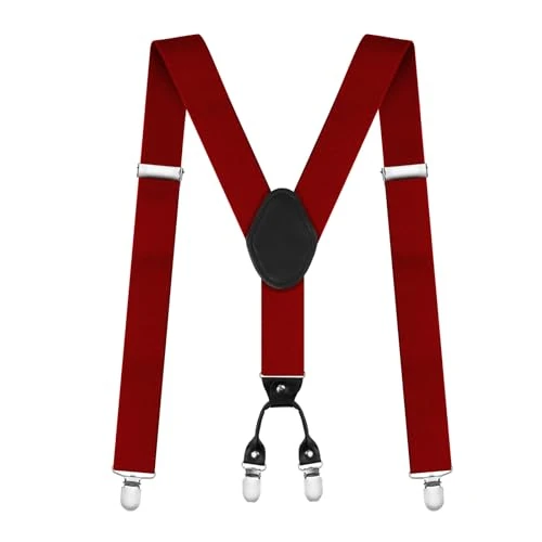 Oferta limitowana: AUYAO Męskie szelki, męskie regulowane szelki z mocnymi klipsami, wytrzymałe szelki o szerokości 3,5 cm, elastyczne szelki z 4 klipsami dla mężczyzn, trwałe szelki dla mężczyzn, kobiet, biznesowe, na z 24.99 zł na 24.99 zł (oszczędź 0.0