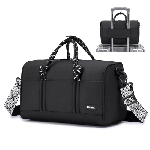 BAGZY Duża torba na ramię, torebka damska, duży, powlekany materiał, ekskluzywna torba podróżna, torba rekreacyjna, torba na ramię dla kobiet i mężczyzn, ze zdejmowanym szerokim paskiem na ramię,