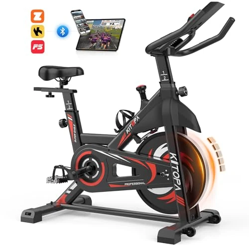 Offerta a tempo: Kitopa Cyclette da Casa, Cyclette Professionale Magnetica con APP, Volano da 15 kg, Schermo Monitoraggio, Supporto Tablet, Capacità di Peso 150 kg - 0.00% da 189.99 € a 189.99 €