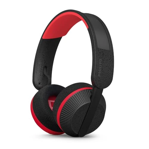 Begrenztes Angebot: Philips TAA6219BK Solar Powered Self Charging On Ear Bluetooth Headphones - 80 Hour Battery Reserve Ideal for Working Out, Running and Other Sports - Black and Red von 128.11 EUR auf 84.55 EUR (Rabatt 34%)