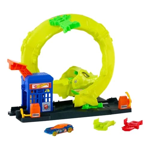 Offre limitée : Hot Wheels Station-Service Serpent Coffret avec véhicule en métal moulé à l’échelle 1/64, 2 modes de jeu, looping et piste Speed Snap, JBM63 de 26.99 € à 19.99 € (26% de remise)