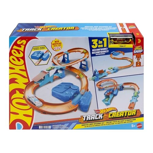 Offerta a tempo: Hot Wheels - Boosted Jump Speedway, set pista con box deluxe da costruire e booster motorizzato, macchinina in scala 1:64 inclusa, giocattolo per bambini, 5+ anni, JDB49 - 43% da 59.99 € a 33.99 €