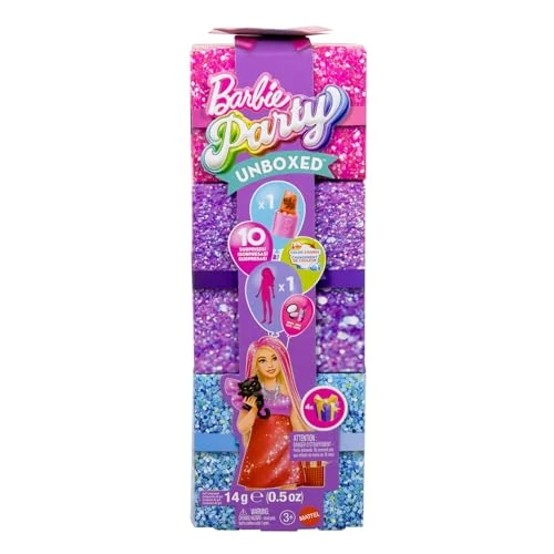 Oferta ograniczona: Barbie Party Unboxed Glam Party Stylowe przygotowania Zestaw czerwony, lalka i akcesoria, czerwona sukienka, 10 niespodzianek, w tym funkcja zmiany koloru, zabawka dla dzieci 3+, JFY68 z 56.56 PLN na 56.56 PLN (zniżka 0%)