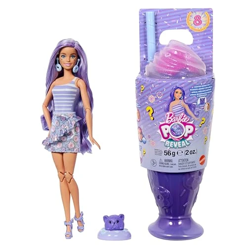 Offerta a tempo: Barbie - Pop Reveal Serie Dolcetti, bambola a tema Donut Dreams con cucciolo e 8 sorprese con effetto cambia colore inclusi, giocattolo per bambini, 3+ anni, JFY60 - 37% da 26.99 € a 17.03 €