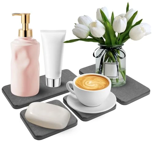 4 sztuki podkładek z diatomitu absorbującego wodę, natychmiast szybkoschnąca mata do łazienki, ziemi okrzemkowej, podkładki pod napoje z ziemi okrzemkowej, do łazienki i kuchni