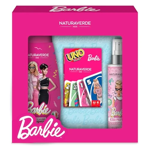 Limitiertes Angebot: Barbie | Geschenk-Set UNO-Karten, 300 ml, Duftwasser 100 ml und Spielkarten-Set UNO von 25.40 EUR auf 25.40 EUR (Spare 0%)