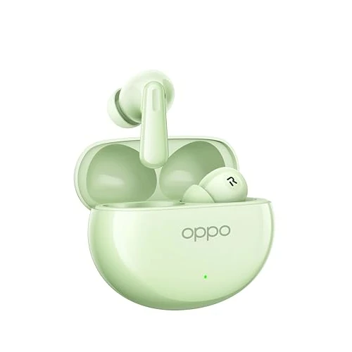 OPPO Enco Air4 Draadloze hoofdtelefoon met surround sound, actieve ruisonderdrukking, 12 uur batterijduur, lage latentie voor gaming en weerstand, IP55, groen