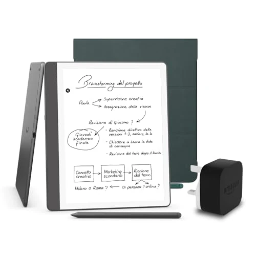 Kindle Scribe (2024 Release) 16 GB, eine Amazon Premium Lederhülle und ein Amazon Powerfast 9W Netzteil