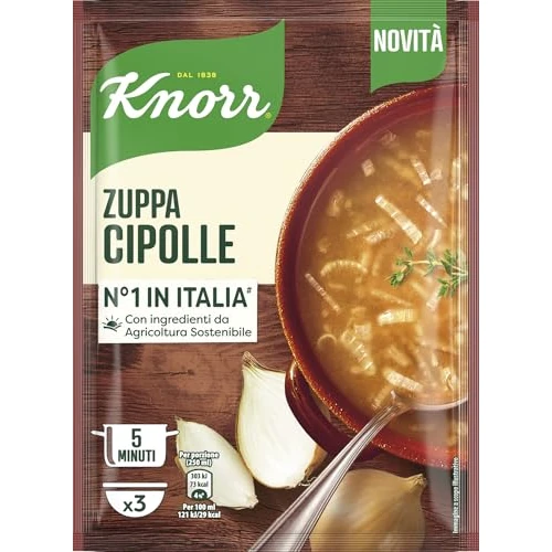 Knorr Zuppa Cipolle, Piatti Pronti Knorr con Verdure da Agricoltura Sostenibile, Senza Coloranti, Fonte di Fibre, 61 g
