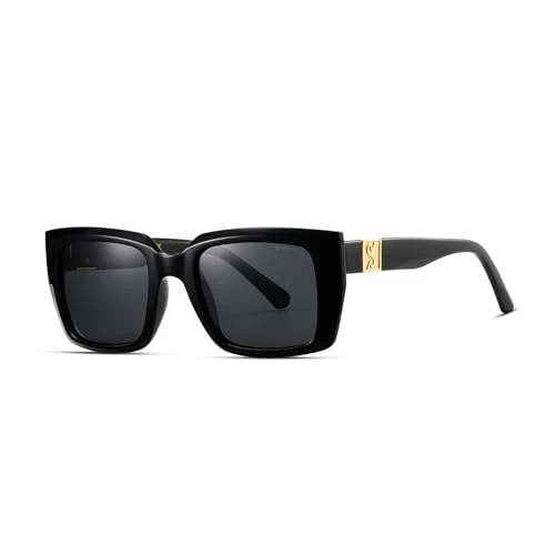 Offerta a tempo: SHEEN KELLY Occhiali da sole retrò in acetato polarizzato da uomo e da donna, occhiali da sole quadrati, designer unici — 22% da 32,98 € a 25,77 €