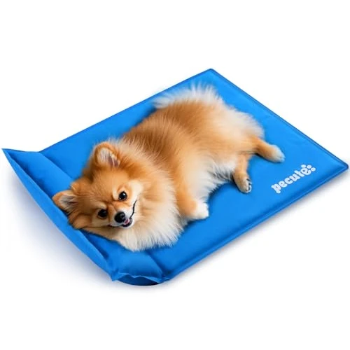 Offerta a tempo: Pecute Tappetino Refrigerante Cani e Gatti, Materassino Rinfrescante con Supporto per Testa, Materassino Cane 65 x 50 cm, Gel Auto-Raffreddante Non Tossico, Blu - 10% da 39.99 € a 36.09 €
