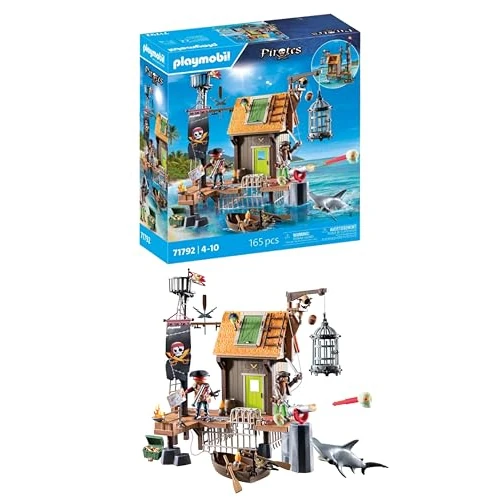 Oferta limitada: PLAYMOBIL | Pirates | Puerto Pirata con prisión de corsarios | Figuras de Piratas | Juguetes Piratas | Juguete para niños y niñas a Partir de 4 años | 71792 de 79.99 EUR a 39.99 EUR (ahorro 50%)