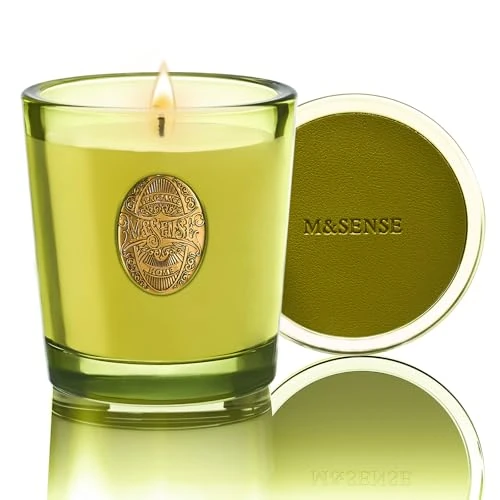 M&SENSE Geurkaarsen, geschenken voor vrouwen, witte thee en salie geurkaars, 260 g lang branden tot 50 uur, aromatherapie kaars geschenken voor Valentijnsdag, jubileum, verjaardag, Moederdag