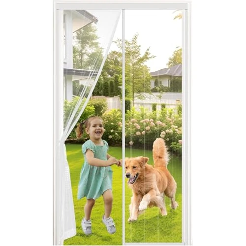 Offerta a tempo: MYCARBON Zanzariera Magnetica Porta Finestra Doppia Adesione Magneti Potenti Tenda Magnetica Anti-Zanzare con Lacci Laterali(100x230 Bianco) - 19% da 21.99 € a 17.92 €