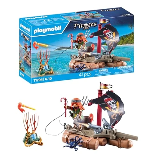 Offerta a tempo: PLAYMOBIL | Pirati | Zattera dei pirati | Giocattolo Pirata | Personaggio Pirata | Giocattoli per bambini dai 4 anni in su | 71794 - 0.00% da 24.99 € a 24.99 €
