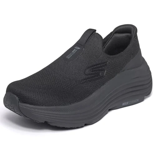 Offerta a tempo: Skechers Donna Max Cushioning Endeavour Sarasota Sneaker, Black Textile/Black Trim, 36 EU - 36% da 79.95 € a 51.39 €