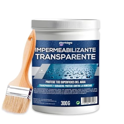 Offerta a tempo: PLANTAWA Impermeabilizzante trasparente 300g | Formato Gel | Sigillo idrorepellente terrazzi, legno, piastrelle doccia e muri | Guaina liquida impermeabilizzante | Vernice impermeabile trasparente - 0.00% da 18.34 € a 18.34 €