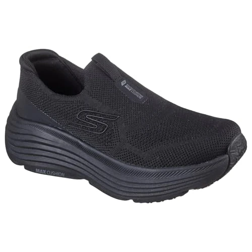 Offerta a tempo: Skechers Donna Max Cushioning Endeavour Sarasota Sneaker, Black Textile/Black Trim, 41 EU - 43% da 79.95 € a 45.96 €
