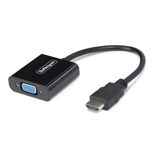 StarTech.COM Adaptateur HDMI vers VGA, Convertisseur Vidéo Actif pour Ordinateur, 1080p, Source HDMI vers Moniteur VGA