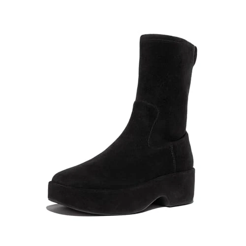 Begrenztes Angebot: Fitflop Damen F-luma Stretch Suede Demi-Wedge Mid-Calf Boots Stiefelette von 202.50 EUR auf 202.50 EUR (Rabatt 0%)