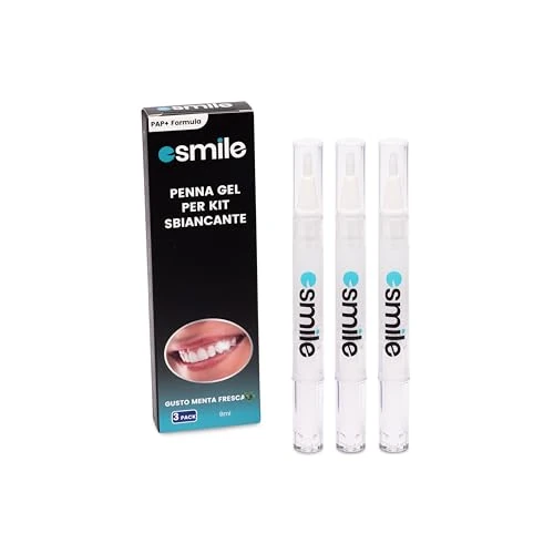 ESMILE - Ricarica Sbiancante Denti Professionale - 3 Gel Sbiancanti - Sbiancamento Rapido ed Efficace, Rimuove Macchie Profonde - Utilizzabili solo con lampada