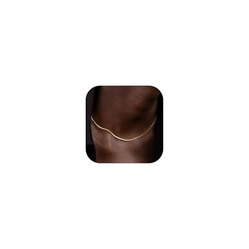 Zeitlich begrenztes Angebot: BodyBonita Kette Damen Verschluss Ketten Silber 925 Damen 16 Karat Gold Schmuck Kette Schlichte Minimalistische Ketten AnlaufgeschüTzt 14 Zoll von 3.99 € auf 3.99 € (0.00% Rabatt)
