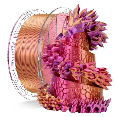 Oferta ograniczona: Filament Chitu Systems Conjure Silk PLA trójkolorowy, filament czerwono-złoto-fioletowy, średnice 1,75±0,02 mm, filament do drukarki 3D 1 kg/2,2 funta z 82.40 EUR na 82.40 EUR (znizka 0%)