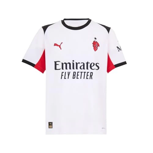 Limited-time offer: Puma Mens AC Milan Away Shirt 2025 2026 Adults Short Sleeve White/red L from 84.99 GBP to 74.99 GBP (save 12%)