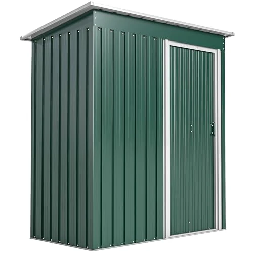 Offerta a tempo: Outsunny Casetta da Giardino 1.16m² in Acciaio Zincato, Capanno da Giardino con Tetto Inclinato e Porta Scorrevole Bloccabile, Capanno Porta Attrezzi, 163x89x182 cm, Verde - 17% da 166.95 € a 138.91 €