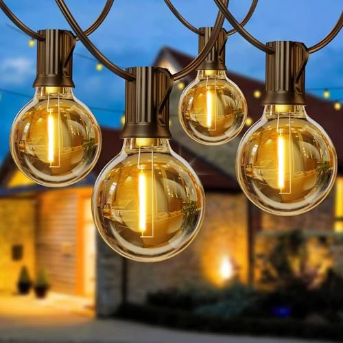 Tijdelijke aanbieding: Torkase Lichtslingers voor buiten op netstroom, 27FT (8,2m) G40 Tuinfeestverlichting met 12+1 onbreekbare G40 plastic LED-Edison-lampen, waterdicht voor buiten, terras, prieel, pergola-decoratie van 24.99 € naar 24.99 € (0.00% korti