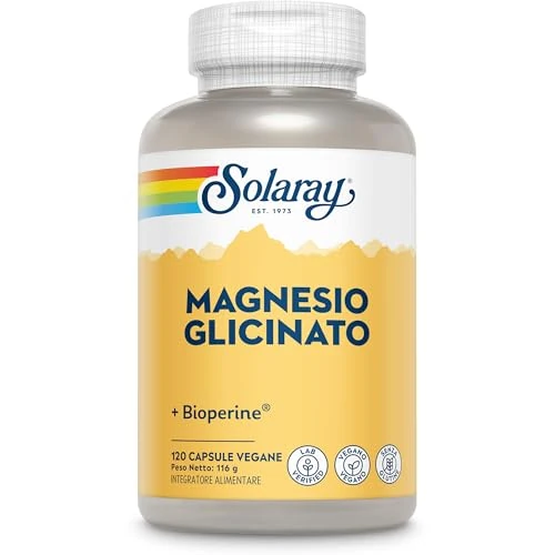 Offerta a tempo: Solaray Magnesio Bisglicinato Chelato - 120 Capsule Vegane - 350mg di Mag Glicinato Elementare per Dose - Con Pepe Nero per un Migliore Assorbimento - Testato in Laboratorio - 0.00% da 20.99 € a 20.99 €