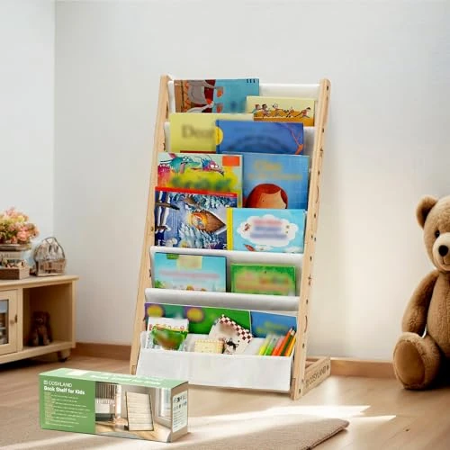 Offerta a tempo: COSYLAND Libreria Montessori per Bambini Con 6 Scomparti in Tessuto Oxford - Libreria per Bambini in Legno Naturale - Libreria Montessori Con Bordi Arrotondati e Design Spazio-Saving(Naturale) - 17% da 24.99 € a 20.72 €