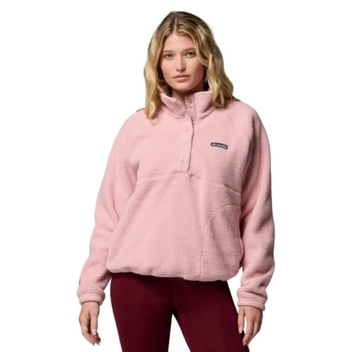 Limited-time offer: Columbia Women's Jasper Ridge Pebbled Fleece Half Snap, Fleece Pull Over, Eraser Pink, M from 66.74 GBP to 66.74 GBP (save 0%)