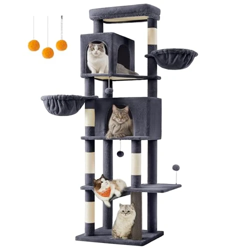 Oferta limitada: Feandrea Árbol para Gatos, 190 cm, Multinivel, 2 Cuevas, Gris Oscuro | 2 Cestas, 5 Rascadores, Cepillo de auto-aseo, Plataforma, Hamaca, Gris Oscuro, Colección CLAWFY PCT183G02 de 82.99 € a 82.99 € (ahorro 0.00%)