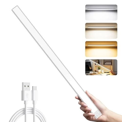 Offerta a tempo: OUILA Luce Armadio LED con Sensore, 3 Temperature di Colore Luci led per Armadio Dimmerabile, USB-C Ricaricabile LED Armadio Senza Fili Luce Notturna Lampada Armadio per Cucina Guardaroba Armadi - 39% da 49.00 € a 30.12 €