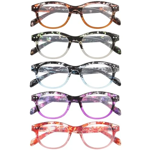 Zeitlich begrenztes Angebot: JOLISU Lesebrille Damen Blaulichtfilter 5er Pack Federbügel - Lesebrillen für Damen & Herren, Komfortable Modebrillen​(2.0) von 15.99 € auf 15.99 € (0.00% Rabatt)