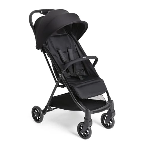 Chicco Urbino, Passeggino 0+ Mesi-22 Kg, Passeggino Leggero con Chiusura Smart e Compatta, Capotte Estensibile con Trattamenti UV50+ Antipioggia, Schienale Reclinabile e Regolabile, Poggiagambe, Nero
