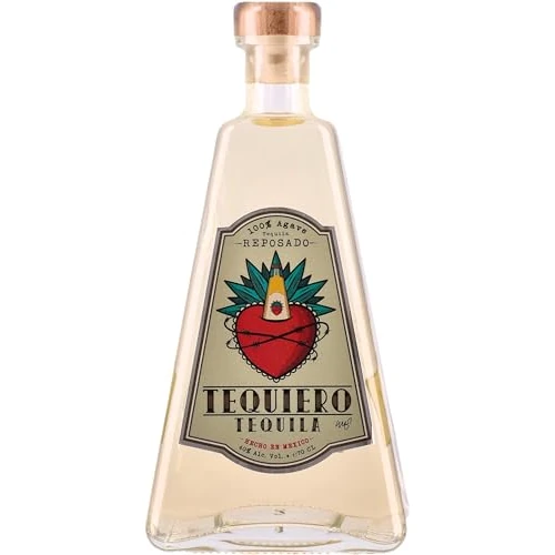 Offerta a tempo: Tequiero Tequila, Reposado, 100% Agave Blu Messicana con aroma di vaniglia e note di agave cotta, frutta matura e spezie, 70 cl, Prodotto in Messico, 40% vol. - 14% da 64.90 € a 55.49 €