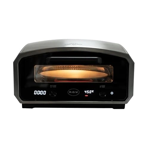 Offerta a tempo: RGV Vulcano Forno Pizza – Forno Professionale Fino a 450°C con Piatto Girevole, Apertura a Slitta, Display Touch e Accessori Inclusi - 30% da 289.00 € a 201.20 €